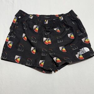 The North Face Girls S 7/8 FlashDry Athletic Shorts Black Rainbow Logo Outdoor